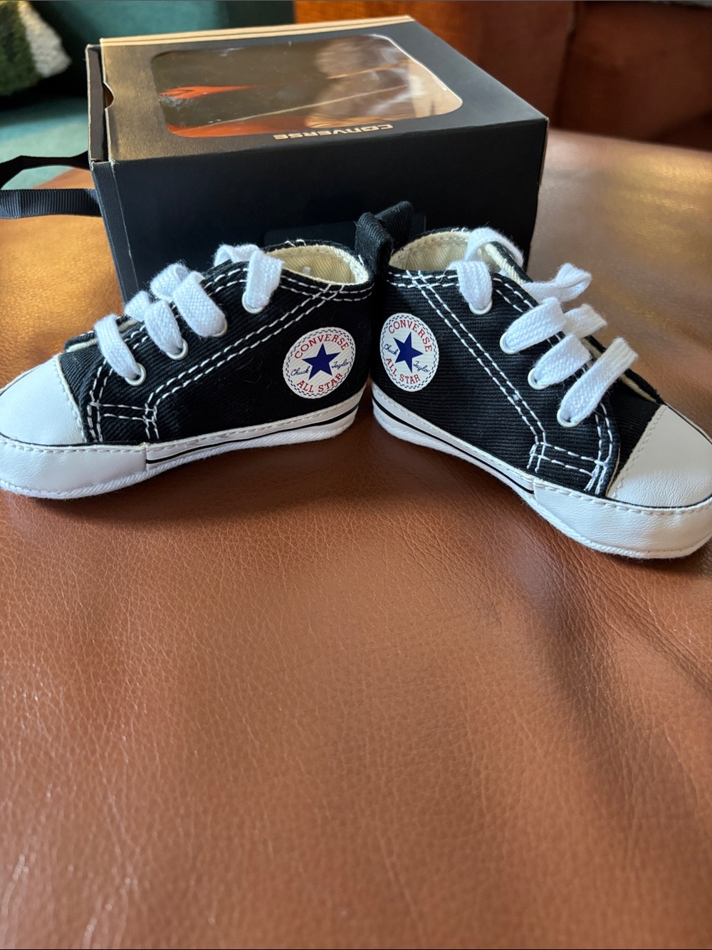 CONVERSE Black Hightop Crib Shoes - Picture 6 of 6